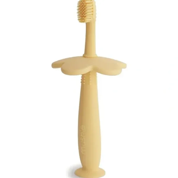 Mushie Star Training Toothbrush - Daffodil Yellow - cutbabycare.com | baby boutique & care hub