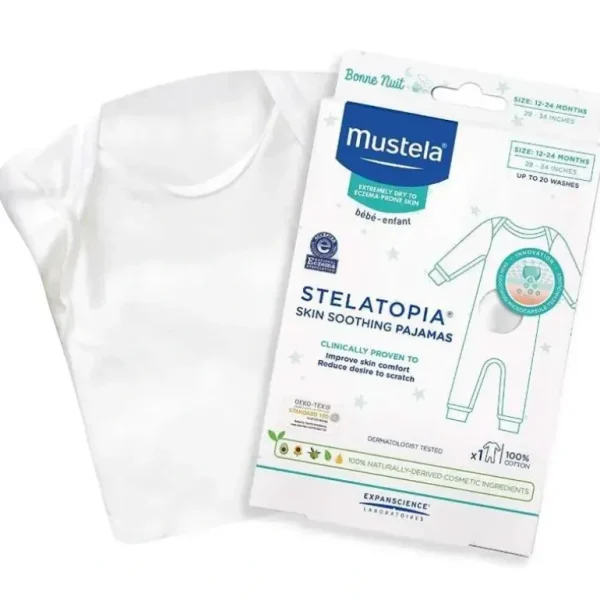 Mustela - Stelatopia Skin Soothing Pajamas, White - cutbabycare.com | baby boutique & care hub