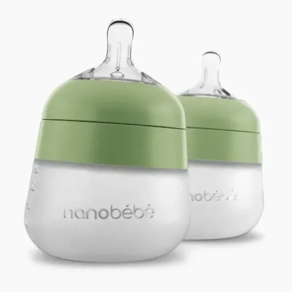 Shop Nanobebe - Flexy Silicone Baby Bottles, Anti-Colic, Natural Feel, 2-Pack, White, 9 oz - cutbabycare.com | baby boutique & care hub Shop All