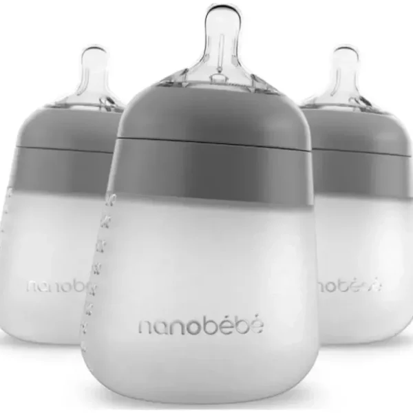 Store Nanobebe - 3Pk Silicone Baby Bottle, Gray, 9Oz - cutbabycare.com | baby boutique & care hub Shop All