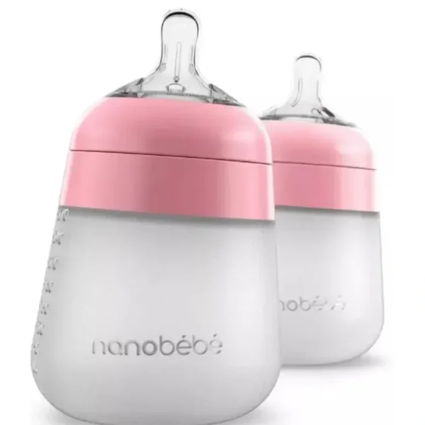 Clearance Nanobebe - 2Pk Silicone Baby Bottle 9Oz, Pink - cutbabycare.com | baby boutique & care hub Shop All