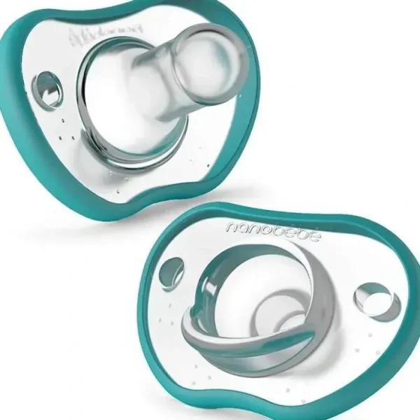 Shop NanoBebe 2-Pack Flexy Pacifiers, Teal - cutbabycare.com | baby boutique & care hub Health Safety