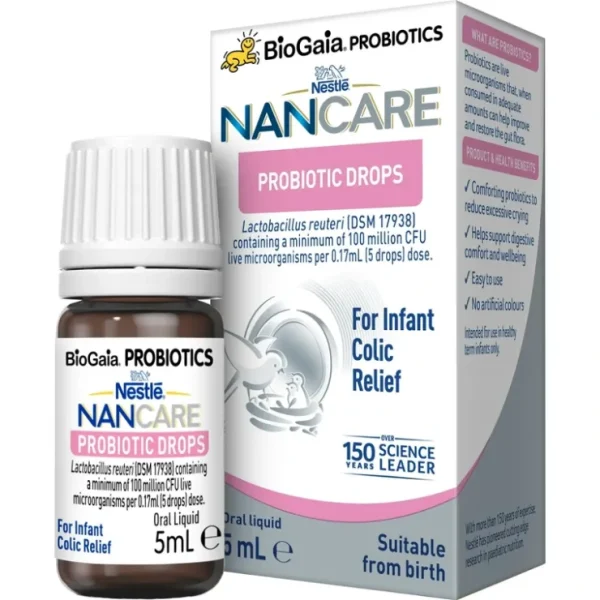 Shop Nestle NAN CARE BioGaia Probiotic Drops For Infant Colic Relief 5mL - cutbabycare.com | baby boutique & care hub Health Safety