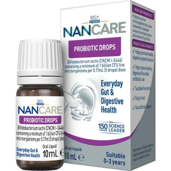 Online Nestle NAN CARE Probiotic Drops For Everyday Gut & Digestive Health 10mL - cutbabycare.com | baby boutique & care hub Health Safety