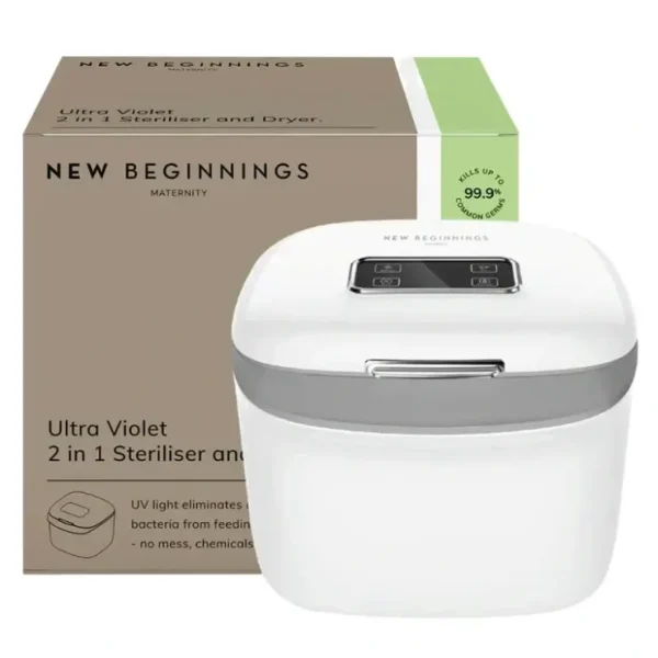 Best New Beginnings Maternity 2-in-1 Bottle/Teats 28cm UV Steriliser & Dryer White - cutbabycare.com | baby boutique & care hub Shop All