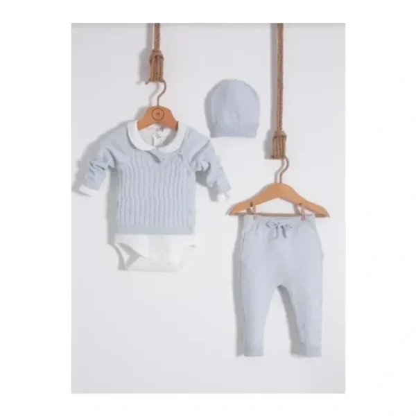 Best Nipperland - Baby Blue Knitted Outfit Set - cutbabycare.com | baby boutique & care hub Shop All