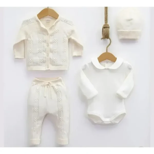 Discount Nipperland - Baby Knitted Out Fit Set W Bow Tie Cream - cutbabycare.com | baby boutique & care hub Shop All