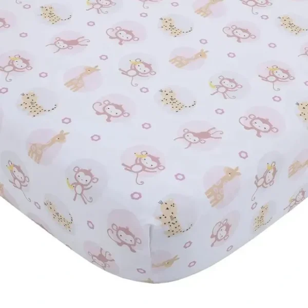 Shop Nojo - Sweet Jungle Friends Fitted Crib Sheet - cutbabycare.com | baby boutique & care hub Shop All