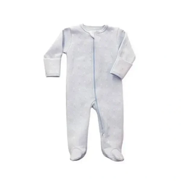 Outlet Noomie - Baby Boy Zipper Footie Light Blue Stars Jacquard - cutbabycare.com | baby boutique & care hub Shop All