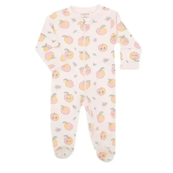 Best Sale Noomie - Baby Girl Zipper Footie Peaches - cutbabycare.com | baby boutique & care hub Shop All
