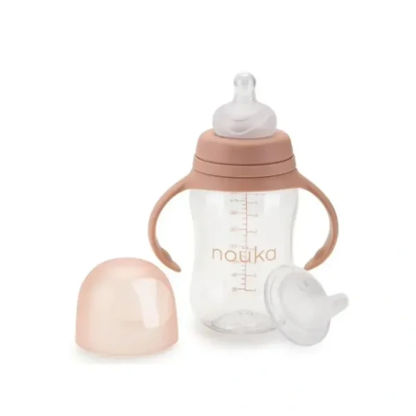 Shop Nouka - Transitional Baby Bottle/Sippy Cup, Soft Blush - cutbabycare.com | baby boutique & care hub Shop All