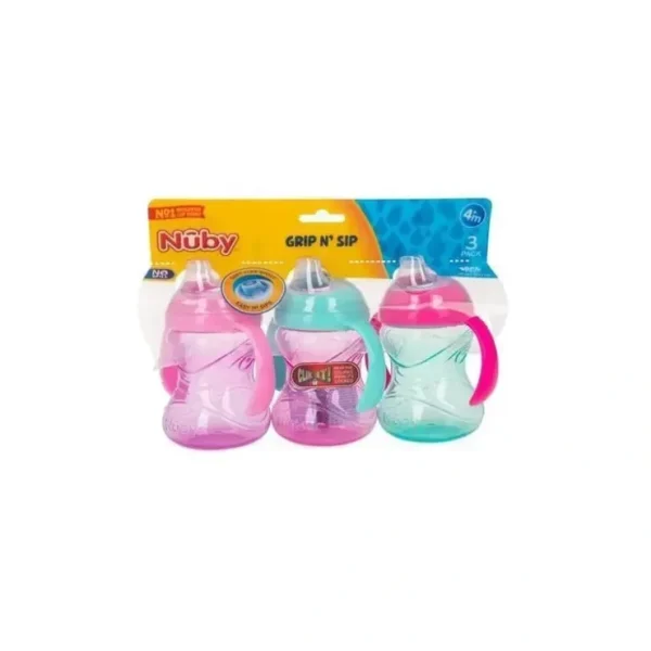 Outlet Nuby - 3 Pk 10 Oz Clik It Cup With Handles Girl - cutbabycare.com | baby boutique & care hub Shop All