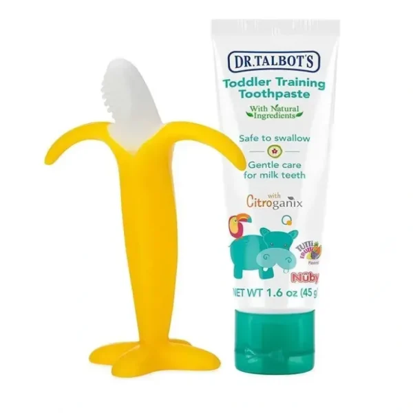 Cheap Nuby - Dr. Talbot's Banana Brush Toddler Toothpaste Combo - cutbabycare.com | baby boutique & care hub Health Safety
