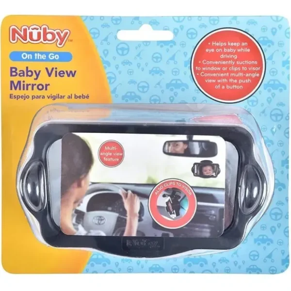 Outlet Nuby - Flat Back Seat Mirror Black - cutbabycare.com | baby boutique & care hub Shop All