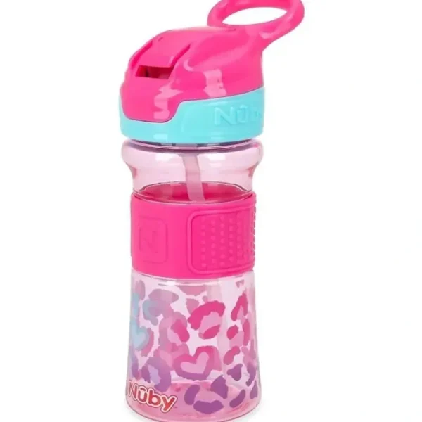 Shop Nuby - Flip-It Reflex Bottle, Pink Leopard - cutbabycare.com | baby boutique & care hub Health Safety