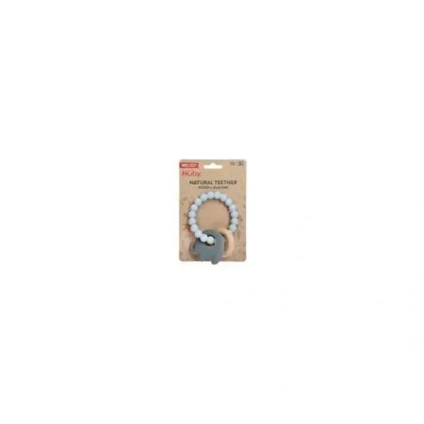 Hot Nuby - Silicone & Wood Teething Bracelet, Gray - cutbabycare.com | baby boutique & care hub Shop All