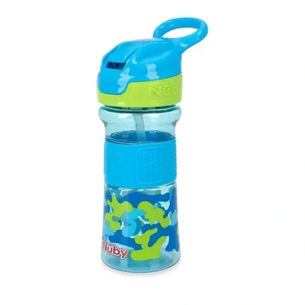 Flash Sale Nuby - Thirsty Kids 12Oz Flip-It Reflex Push Button Soft Spout Cup, Blue - cutbabycare.com | baby boutique & care hub Health Safety