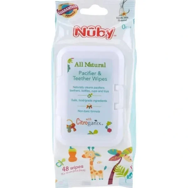 Store Nuby All Natural Pacifier and Teether Wipes - 48 Count - cutbabycare.com | baby boutique & care hub Shop All