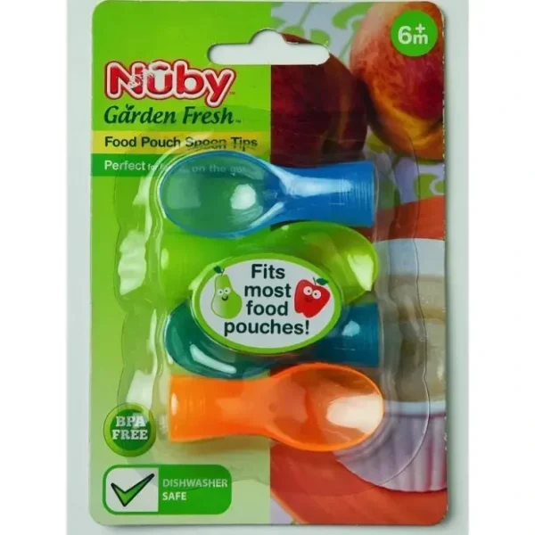Online Nuby Garden Fresh 4-Pack Food Pouch Spoon Tips - cutbabycare.com | baby boutique & care hub Shop All