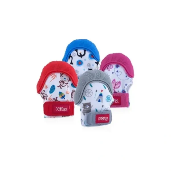 Shop Nuby Happy Hands Teething Mitten Assorted Colors - cutbabycare.com | baby boutique & care hub Shop All