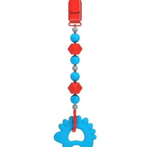 Outlet Nuby 0M+ Silicone Beaded Pacifier Holder With Teether - Assorted - cutbabycare.com | baby boutique & care hub Shop All