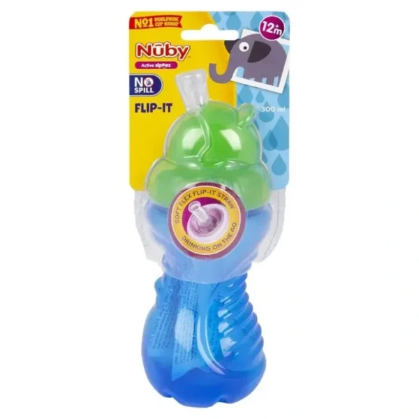 Cheap Nuby No Spill Soft Flex Flip It Straw Drinking Cup 300ml 12m+ Assorted - cutbabycare.com | baby boutique & care hub Shop All