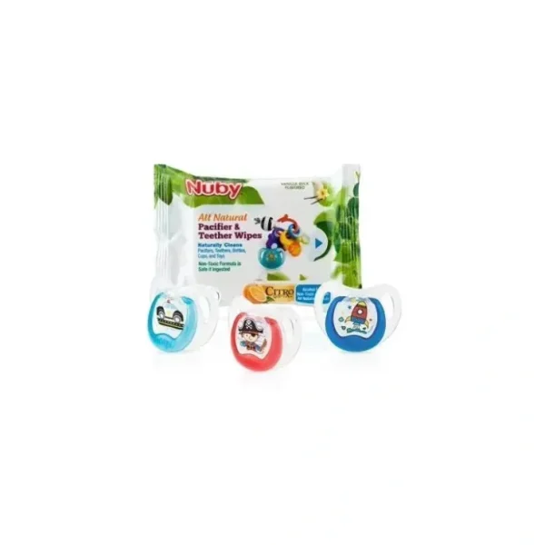Cheap Nuby 3Pk Small Massaging Baglet Baby Pacifiers & Pacifier Wipes Set - cutbabycare.com | baby boutique & care hub Shop All