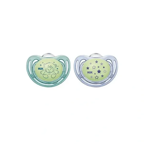 Discount Nuk - 2 Pk Boy Pacifier Airflow Glow In Dark, Size 1 - cutbabycare.com | baby boutique & care hub Shop All