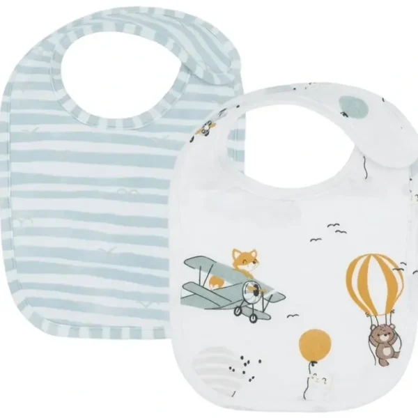 2 Pack Baby Bibs Up Up & Away - cutbabycare.com | baby boutique & care hub