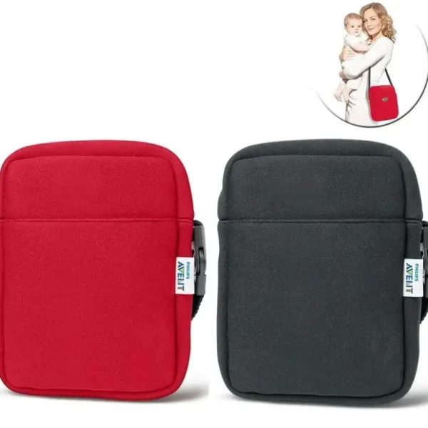 2pc Avent Neoprene ThermaBag Warmer Baby Bottle Insulated/Thermo Bag Black/Red - cutbabycare.com | baby boutique & care hub