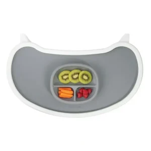 2pc Bloom Chrome Silicone Mat & Bowl Set For Fresco Baby High Chair Frost Grey - cutbabycare.com | baby boutique & care hub
