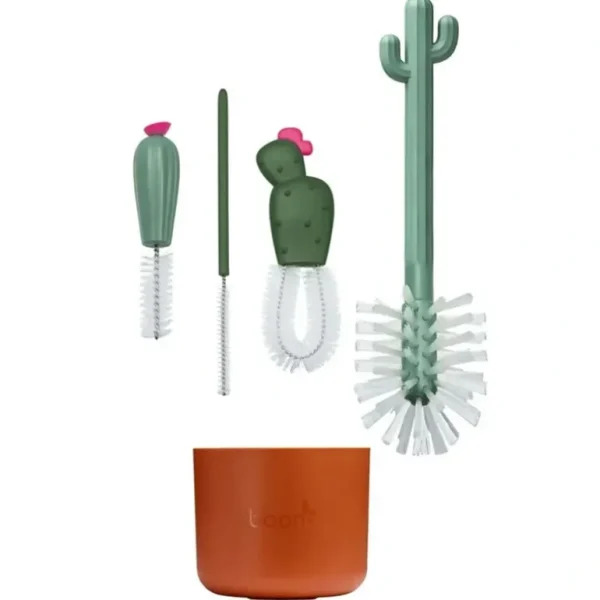 4pc Boon 24cm Cacti Brushes Feeding Baby Nipple/Bottle Cleaning Brush Set Green - cutbabycare.com | baby boutique & care hub