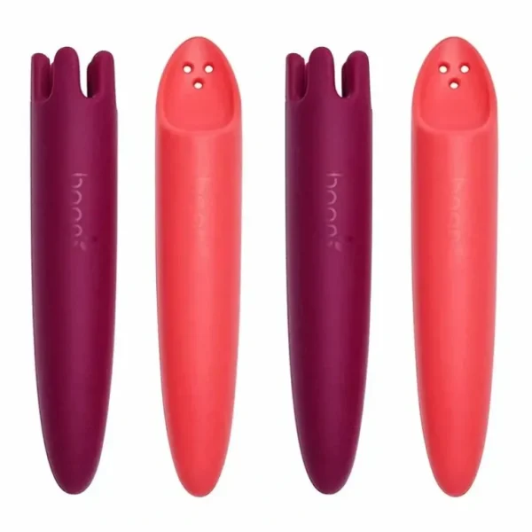 4pc Boon JAB Silicone Food Utensils Feeding Baby 1y+ Feeder Infant Coral/Purple - cutbabycare.com | baby boutique & care hub