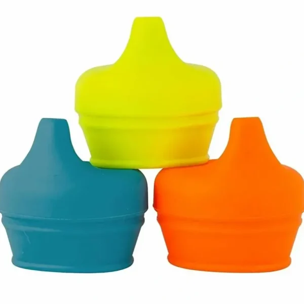3pc Boon Snug Spout Baby/Boy/9m+/Infant Cup Universal Cover/Lid - BL/OR/YL - cutbabycare.com | baby boutique & care hub