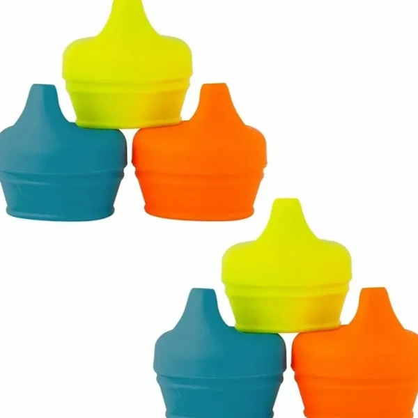 6pc Boon Snug Spout Baby/Boy/9m+/Infant Cup Universal Cover/Lid - BL/OR/YL - cutbabycare.com | baby boutique & care hub