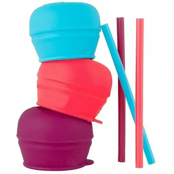 3pc Boon Snug Straw Baby/Girl/12m+/Infant Universal Cup Cover/Lid Pink/Blue/PP - cutbabycare.com | baby boutique & care hub