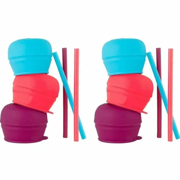 6pc Boon Snug Straw Baby/Girl/12m+/Infant Universal Cup Cover/Lid Pink/Blue/PP - cutbabycare.com | baby boutique & care hub