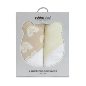2pc Bubba Blue Nordic Hooded Bathing Towel, Vanilla/Latte - cutbabycare.com | baby boutique & care hub