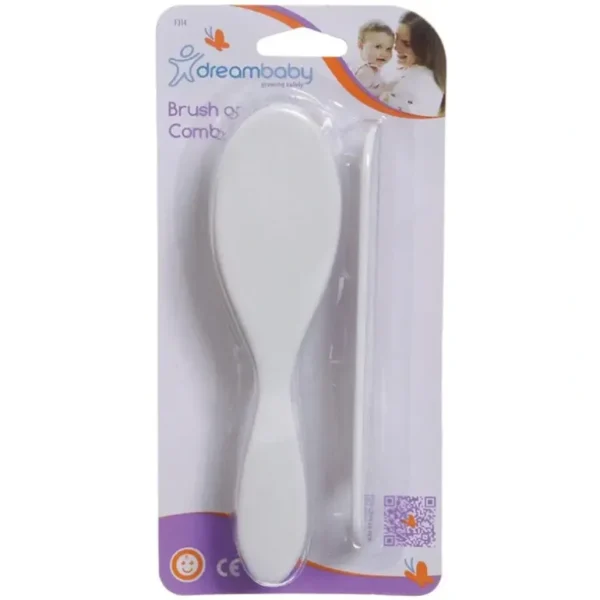 2pc dreambaby Baby/Toddler Brush & Comb Grooming Set Portable/Soft/Gentle White - cutbabycare.com | baby boutique & care hub