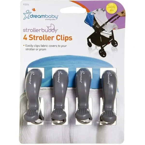 4pc dreambaby Strollerbuddy Blanket Clips Attachment Peg For Stroller/Pram Grey - cutbabycare.com | baby boutique & care hub
