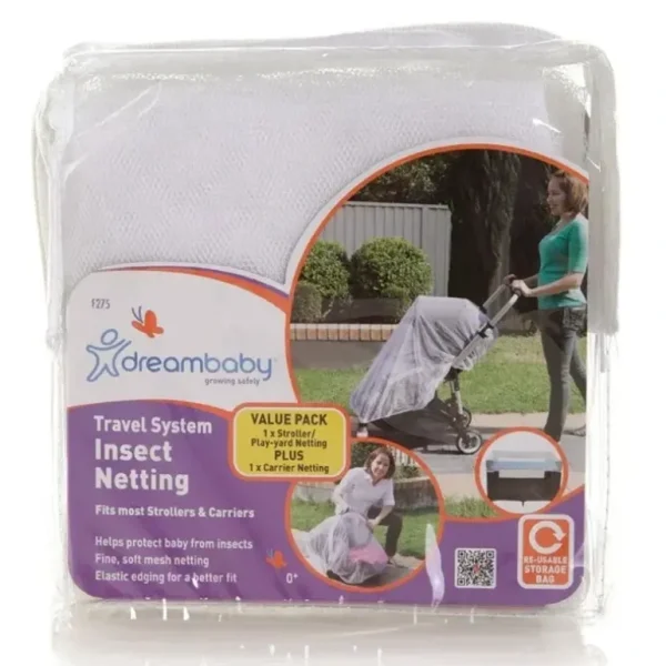 2pc dreambaby Travel System Insect Netting Baby 0m+ For Stroller/Carriers White - cutbabycare.com | baby boutique & care hub