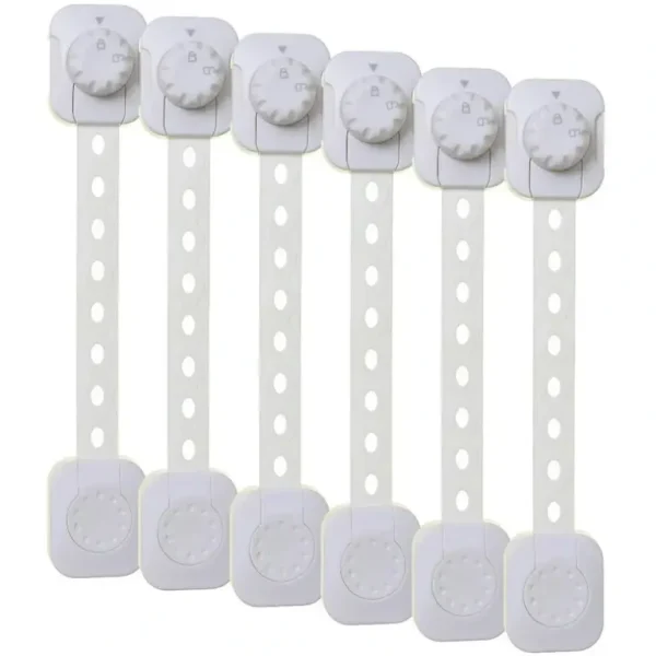 6pc dreambaby Twist'N Lock Adjustable Multi-Purpose Child Safety Latche/Lock WHT - cutbabycare.com | baby boutique & care hub