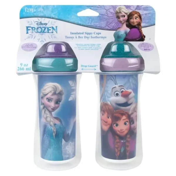 2pc Frozen 18cm Insulated Kid/Toddler Sippy/Drink 266ml BPA Free Cup/Bottle 12m+ - cutbabycare.com | baby boutique & care hub