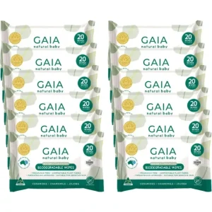 240pc Gaia Natural Baby Biodegradable Unscented Water + Ceramides Wipes - cutbabycare.com | baby boutique & care hub