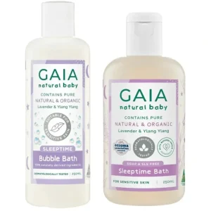 2pc Gaia Natural Baby 250ml Sleep Time Bath/ 250ml Bubble Bath Soap Free Wash - cutbabycare.com | baby boutique & care hub