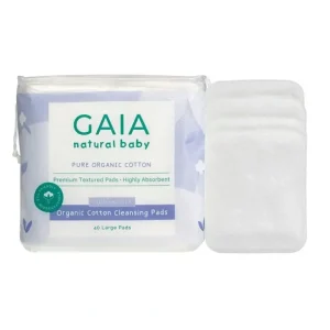 40pc Gaia Natural Baby Organic Cotton Cleansing Pads Face/Skin/Body Kids 0m+ - cutbabycare.com | baby boutique & care hub