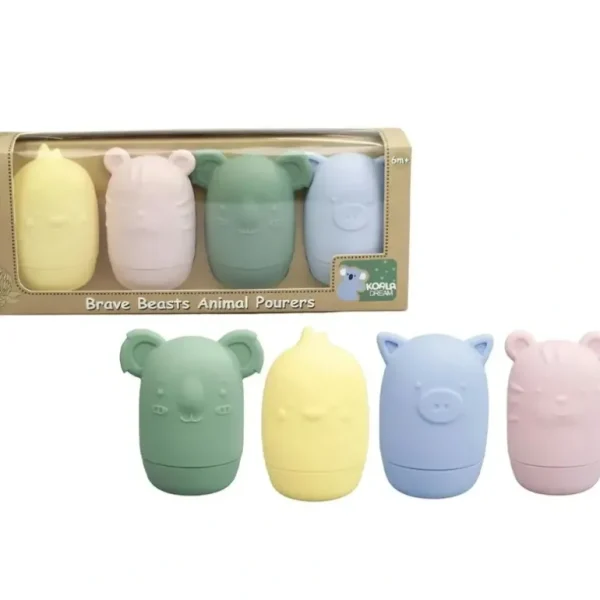 4pc Koala Dream Silicone Childrens Brave Beasts Animal Pourers - Pastel 6M+ - cutbabycare.com | baby boutique & care hub