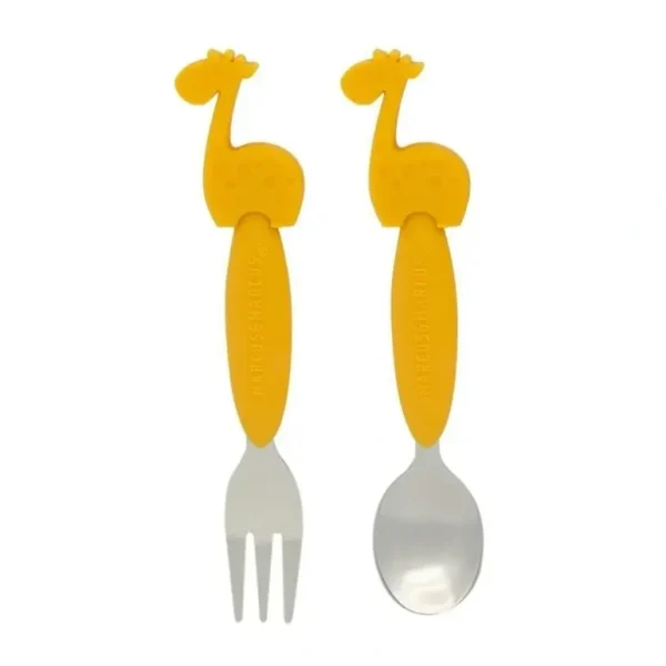 2pc Marcus & Marcus Silicone Children's Cutlery Dinner/Eating Set Lola YEL 3y+ - cutbabycare.com | baby boutique & care hub