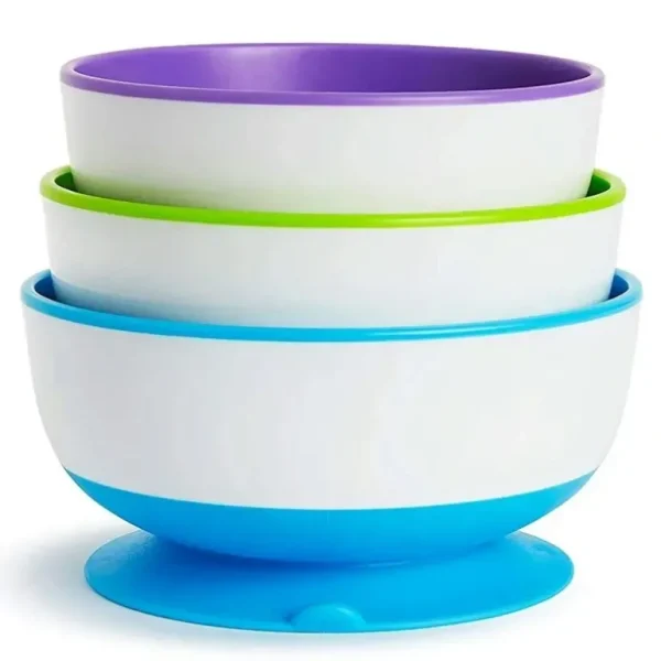 3pc Munchkin 19cm Baby/Toddler Stay Put Table Suction Feeding Food/Snack Bowls - cutbabycare.com | baby boutique & care hub