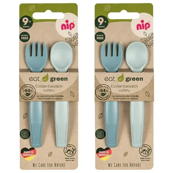4pc Nip Baby/Infant Eat Green Cutlery/Utensil Tableware Feeding Set Blue 9m+ - cutbabycare.com | baby boutique & care hub